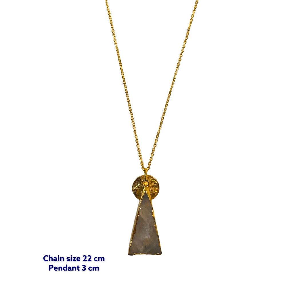 Triangle Moonstone Gold Necklace