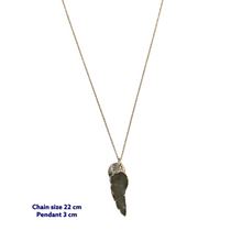 Wing Aqua Marine Stone Necklace