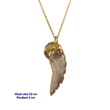 Wing Rosequartz Gold Necklace